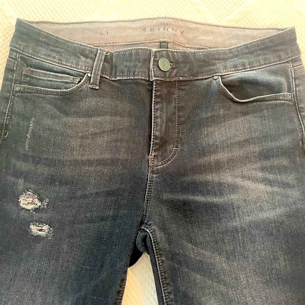 Embellished, distressed jeans